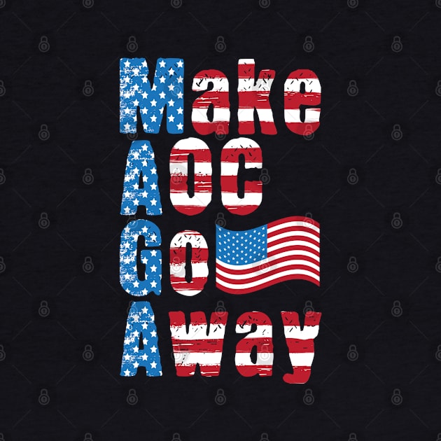 Funny Make AOC Go Away American Flag Design by stockwell315designs